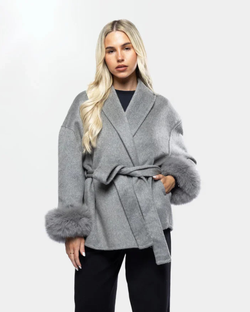 Nora Manteau Femme Hiver – Veste Élégante avec Ceinture & Finitions Douces