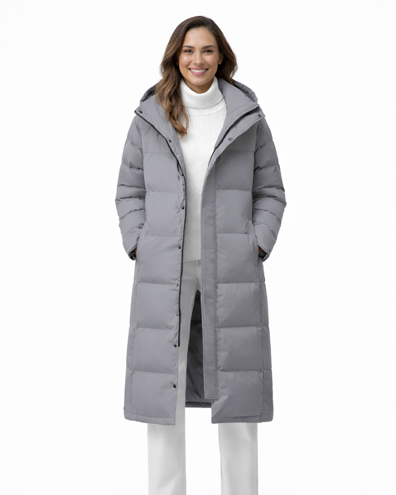 Scarlett Manteau Femme – Long Manteau Matelassé à Capuche pour Hiver