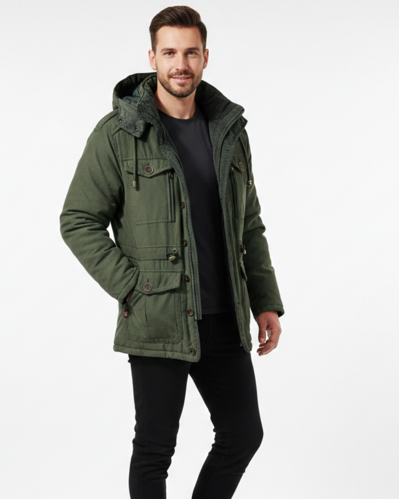 Grayson Veste d’Hiver Homme – Parka Imperméable avec Capuche Ajustable et Doublure Chaude