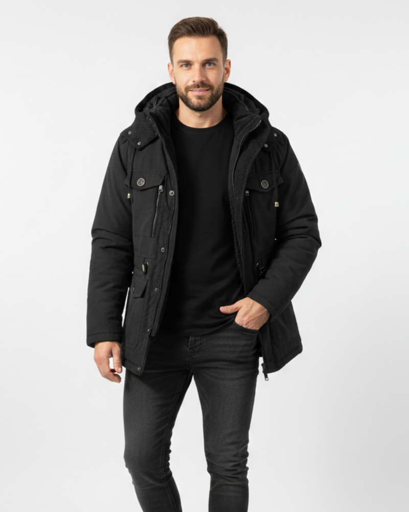 Grayson Veste d’Hiver Homme – Parka Imperméable avec Capuche Ajustable et Doublure Chaude