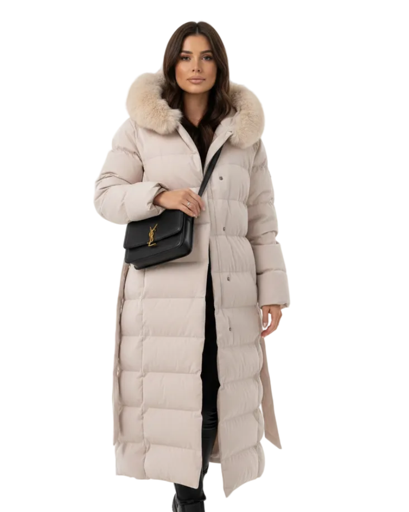 Celeste Manteau Long Femme – Doudoune Élégante avec Capuche Douce et Chaleur Hivernale