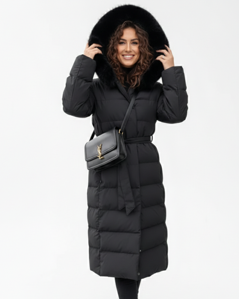 Celeste Manteau Long Femme – Doudoune Élégante avec Capuche Douce et Chaleur Hivernale