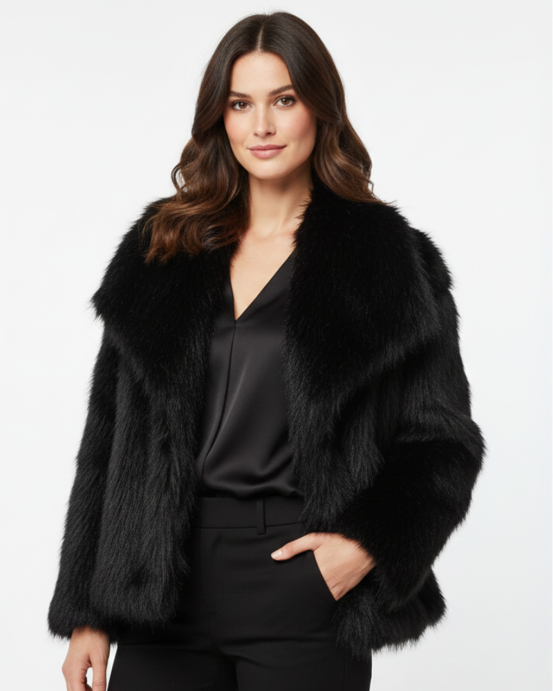 Vivienne Manteau Femme en Fausse Fourrure – Veste Douce, Élégante & Chaleur Hivernale
