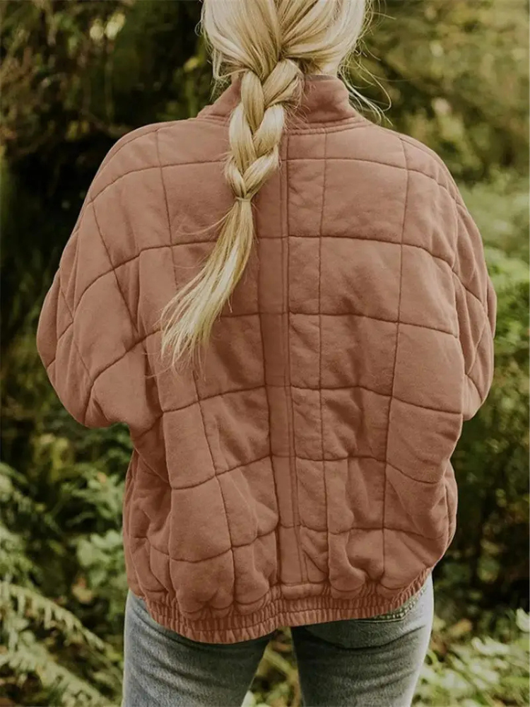 Rowan Giacca Imbottita Donna – Bomber Oversize con Zip, Tasche e Comfort Quotidiano