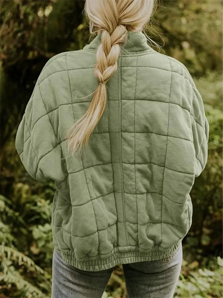 Rowan Giacca Imbottita Donna – Bomber Oversize con Zip, Tasche e Comfort Quotidiano