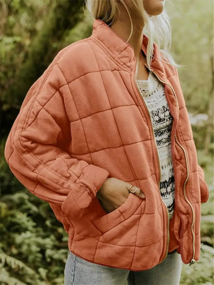 Rowan Veste Matelassée Femme – Blouson Zippé Oversize avec Poches & Confort Quotidien