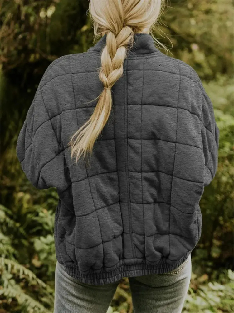 Rowan Veste Matelassée Femme – Blouson Zippé Oversize avec Poches & Confort Quotidien