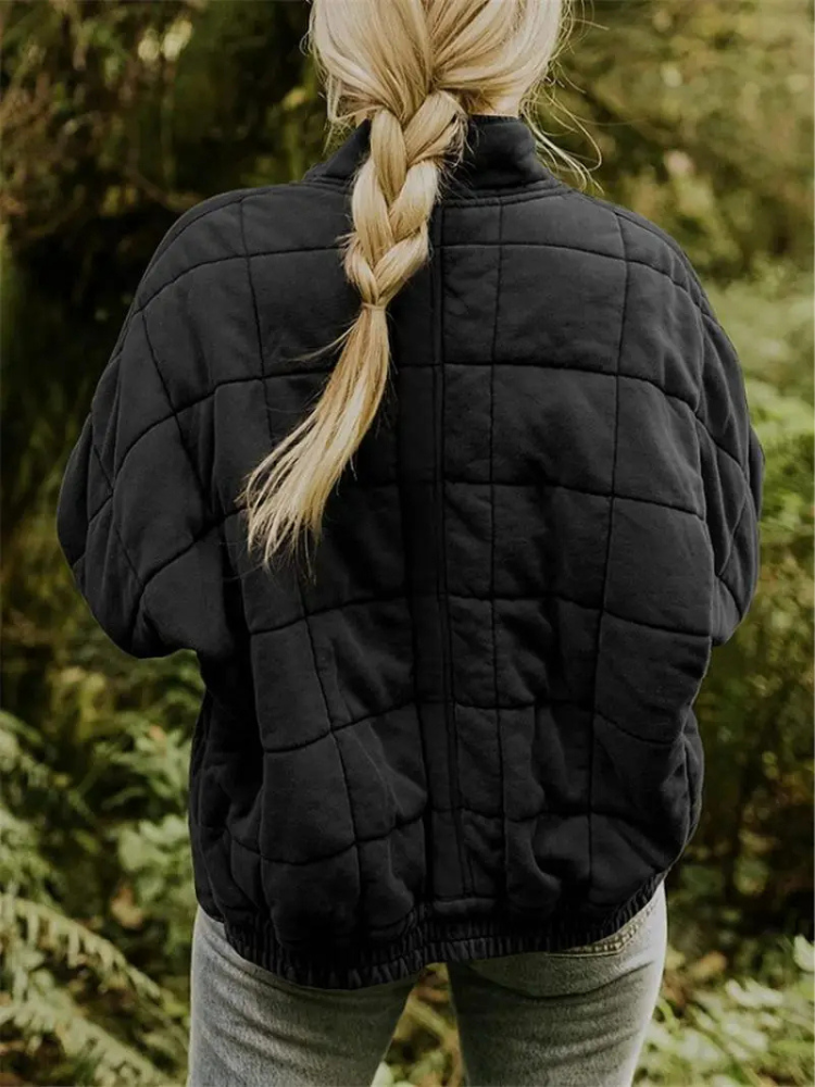 Rowan Giacca Imbottita Donna – Bomber Oversize con Zip, Tasche e Comfort Quotidiano