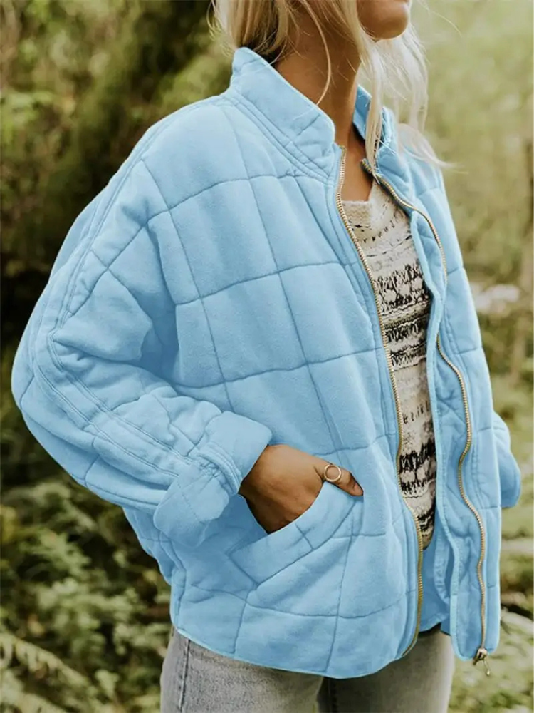 Rowan Veste Matelassée Femme – Blouson Zippé Oversize avec Poches & Confort Quotidien