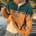Dylan Pull Homme Col Zippé – Sweat Retro Color Block avec Coupe Décontractée & Confort Quotidien