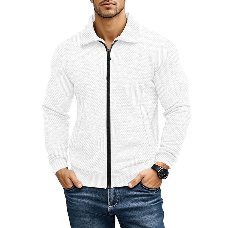 Sébastien Gilet Homme – Pull Zippé à Texture Côtelée et Coupe Regular