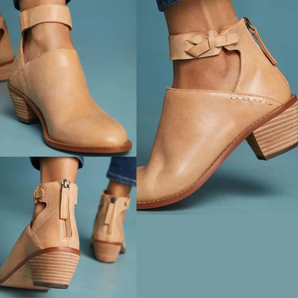 Élina Bottines Femme – Talon Stable, Bride Cheville & Design Élégant