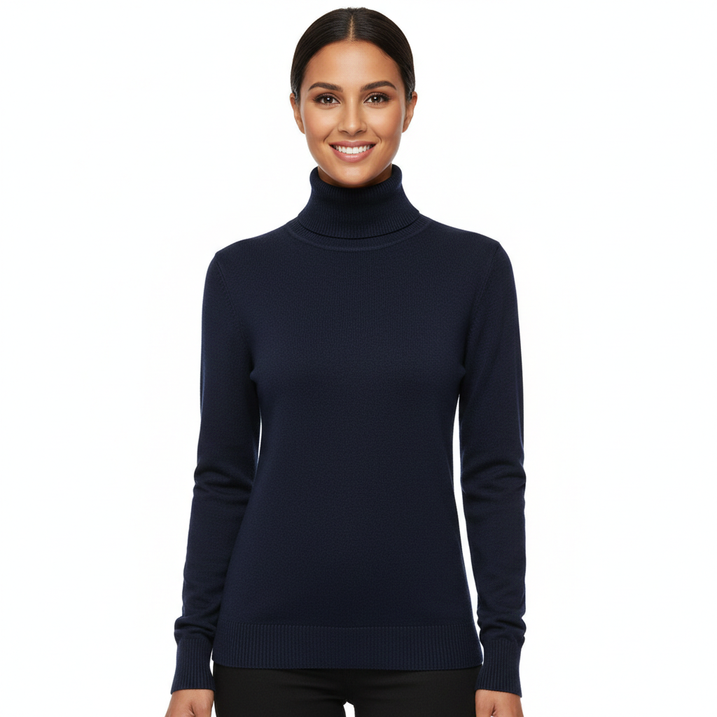 Tatum Pull Col Roulé Femme – Pull en Cachemire Doux avec Coupe Ajustée Élégante