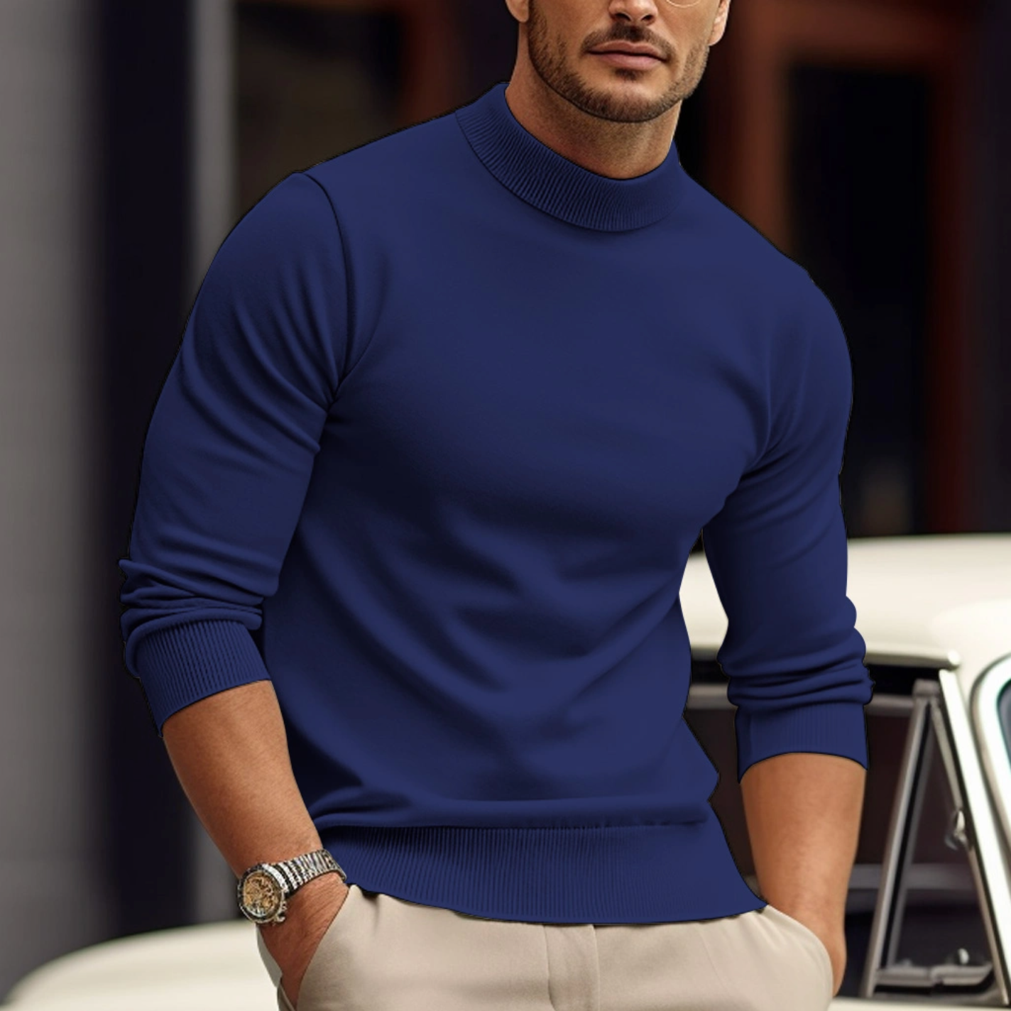 Étienne Pull Col Roulé Homme – Maille Douce, Coupe Ajustée & Style Élégant