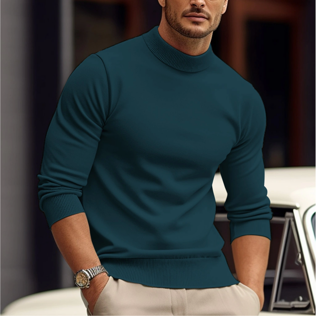 Étienne Pull Col Roulé Homme – Maille Douce, Coupe Ajustée & Style Élégant