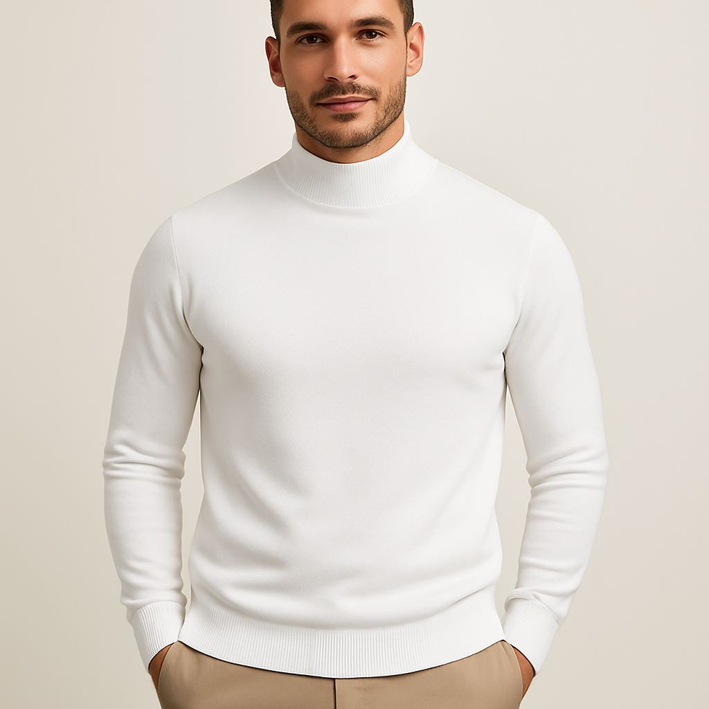Étienne Pull Col Roulé Homme – Maille Douce, Coupe Ajustée & Style Élégant