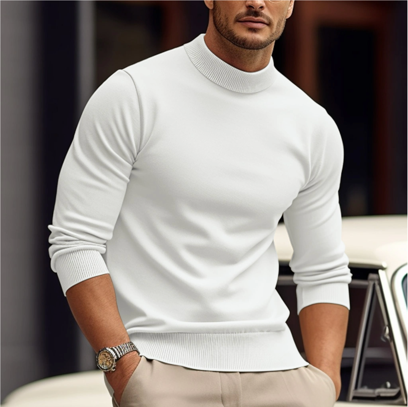 Étienne Pull Col Roulé Homme – Maille Douce, Coupe Ajustée & Style Élégant