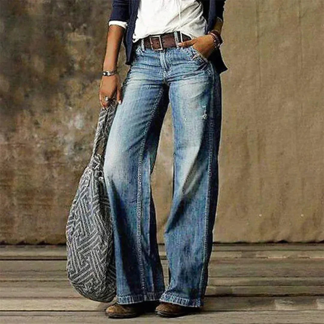 Carson Jean Femme – Jean Large Taille Basse au Style Vintage Décontracté