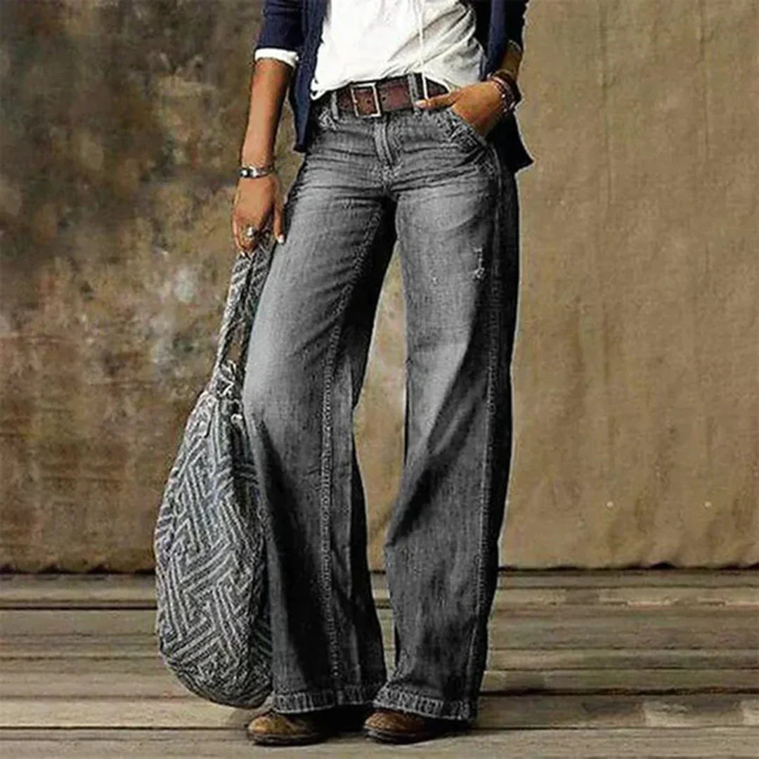 Carson Jean Femme – Jean Large Taille Basse au Style Vintage Décontracté