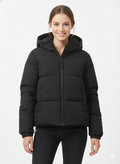 Emma Doudoune Femme – Veste Matelassée à Capuche avec Fermeture Zippée & Style Moderne