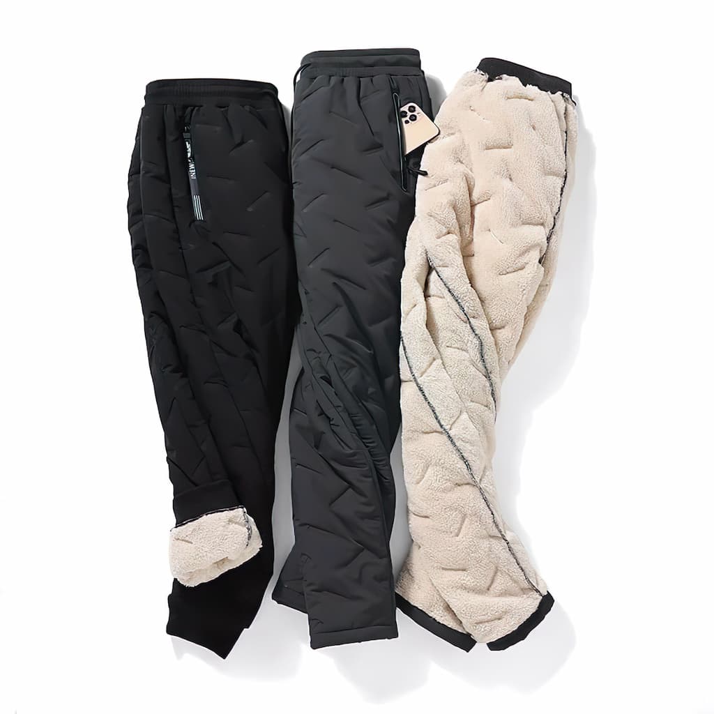 Sawyer Men's Thermal Pants – Fleece-Lined Joggers with Zip Pockets