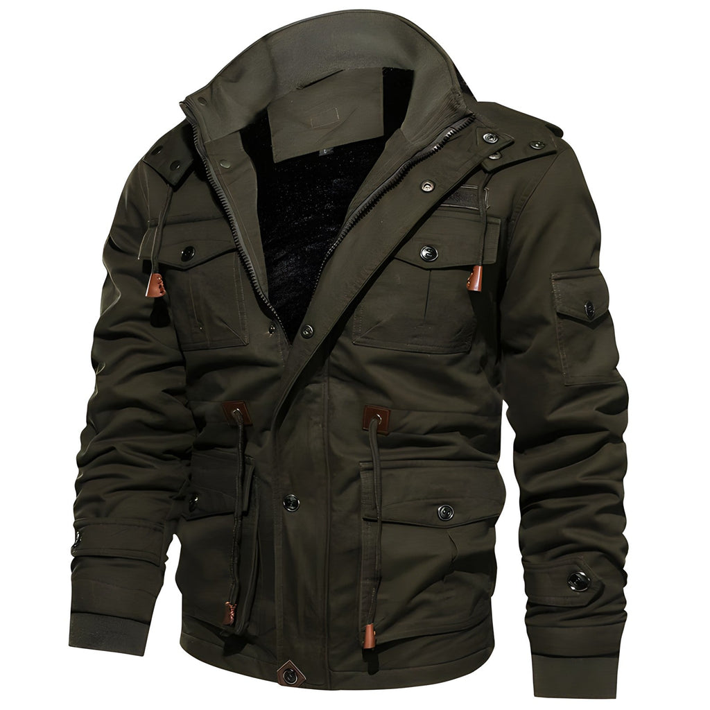 Carter Veste Militaire Homme – Veste à Doublure Douce avec Multiples Poches et Taille Ajustable