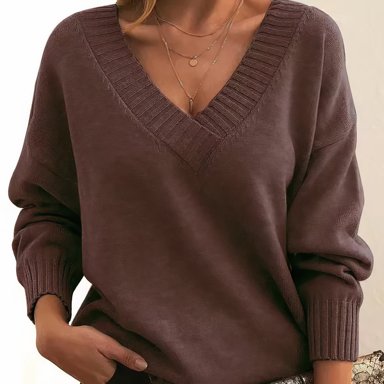 Beatrix Pull Cachemire Femme – Col V Élégant, Maille Douce & Chaleur Raffinée