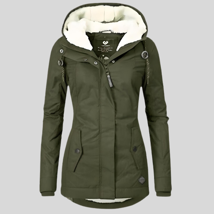 Elise Parka d’Hiver Femme – Manteau Chaud avec Capuche Doublée et Taille Ajustable
