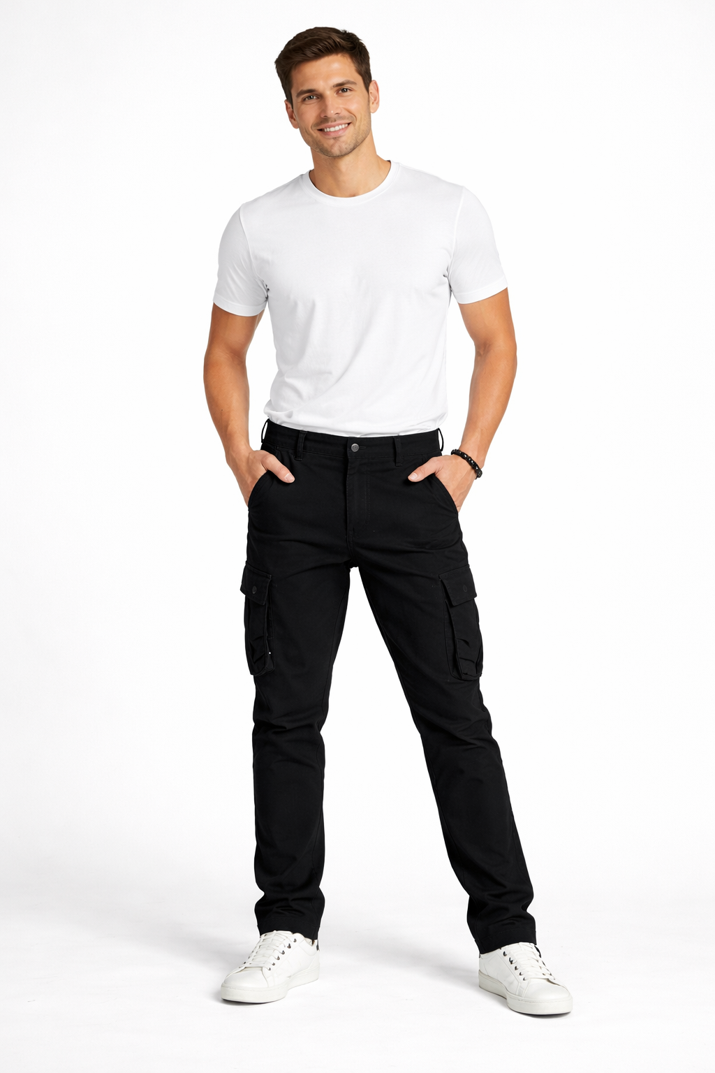 Jack Pantalon Cargo Homme – Coupe Droite en Coton avec Poches Utilitaires