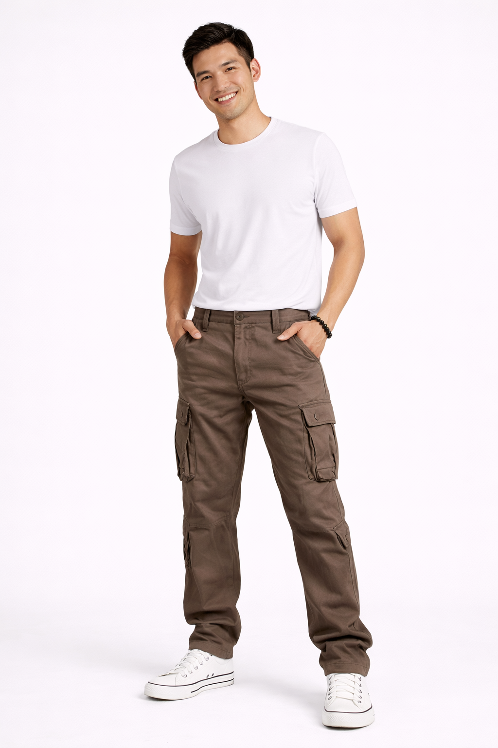 Jack Pantalon Cargo Homme – Coupe Droite en Coton avec Poches Utilitaires