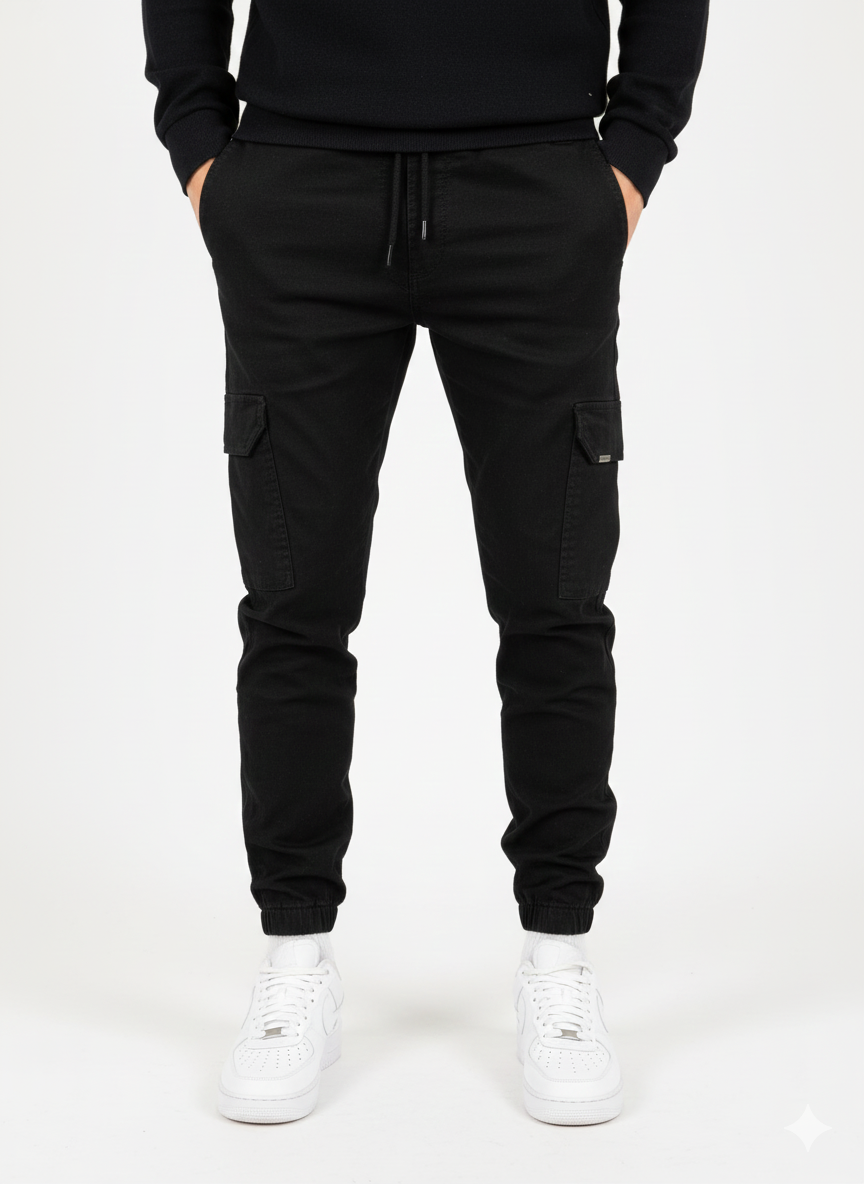Preston Pantalon Cargo Homme – Jogger Ajusté avec Taille Élastique et Poches Fonctionnelles