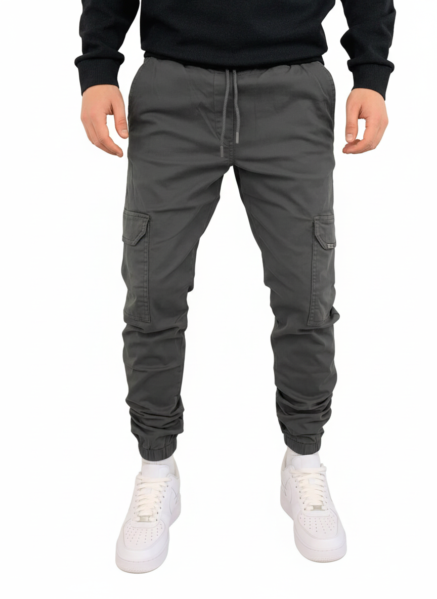 Preston Pantalon Cargo Homme – Jogger Ajusté avec Taille Élastique et Poches Fonctionnelles