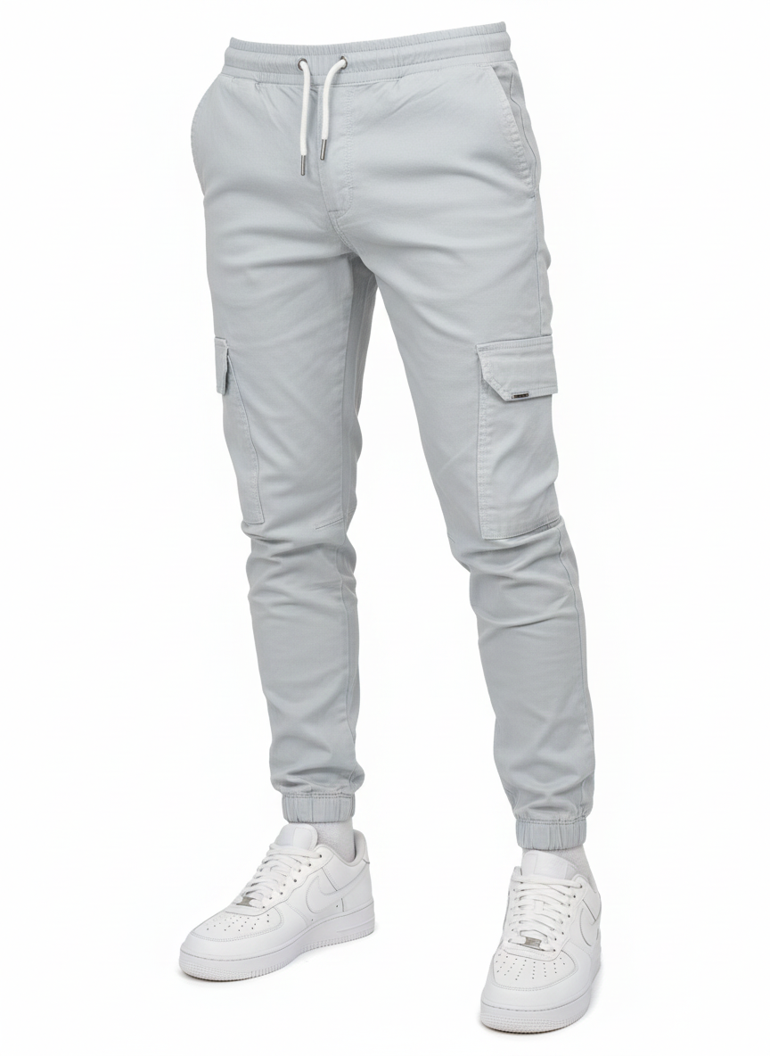 Preston Pantalon Cargo Homme – Jogger Ajusté avec Taille Élastique et Poches Fonctionnelles