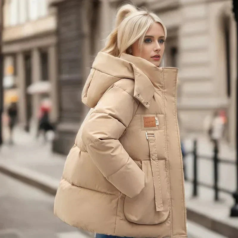 Annika Doudoune Femme Imperméable – Manteau Oversize Chaud avec Capuche Protectrice