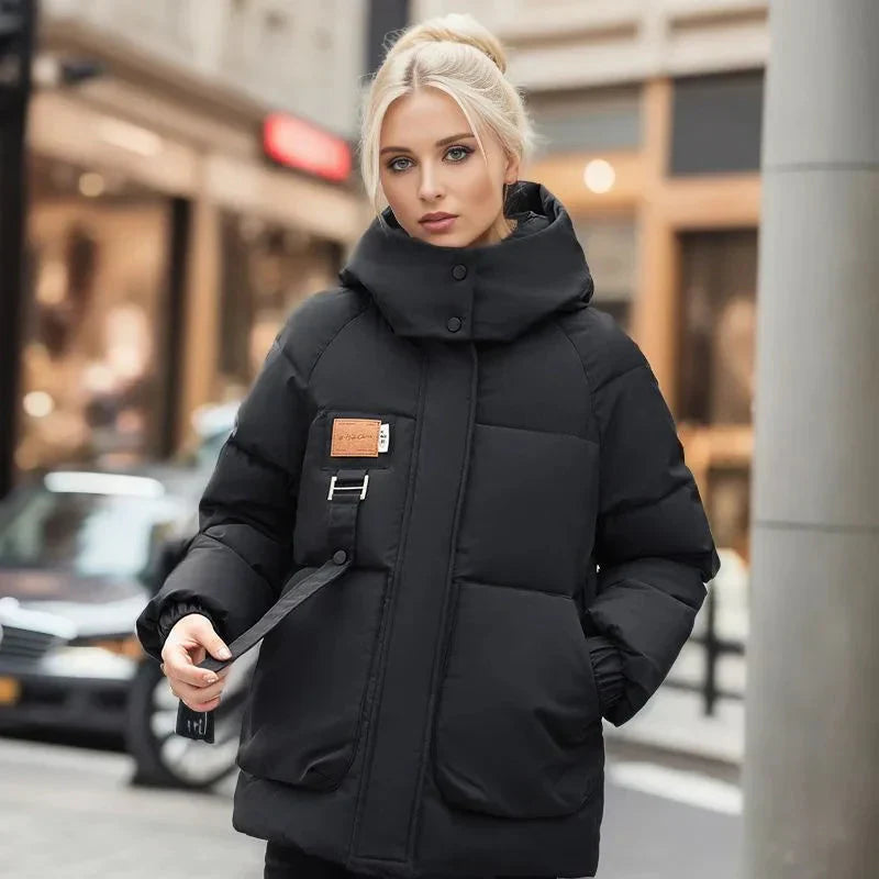 Annika Doudoune Femme Imperméable – Manteau Oversize Chaud avec Capuche Protectrice