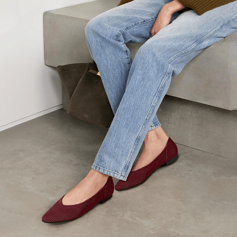 Winslow Ballerines Femme – Chaussures Plates Pointues en Maille avec Enfilage Facile & Confort Quotidien