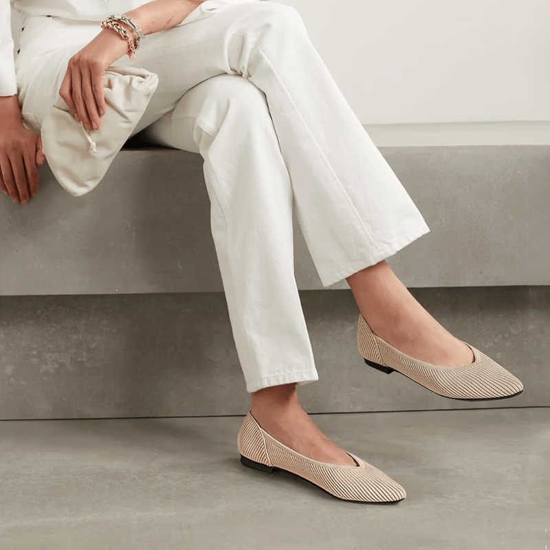 Winslow Ballerines Femme – Chaussures Plates Pointues en Maille avec Enfilage Facile & Confort Quotidien