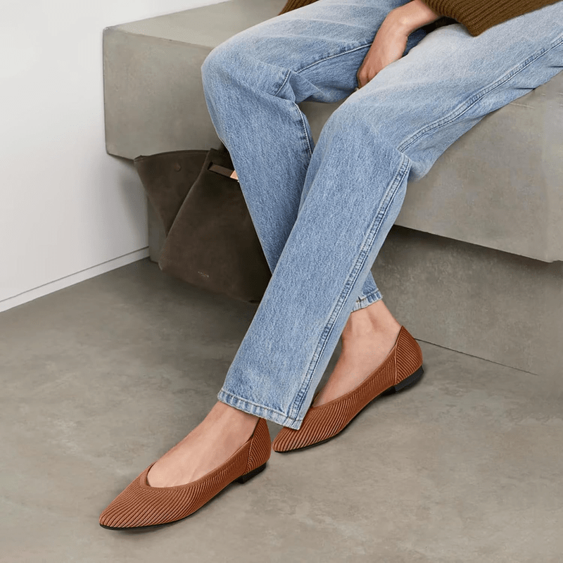 Winslow Ballerines Femme – Chaussures Plates Pointues en Maille avec Enfilage Facile & Confort Quotidien