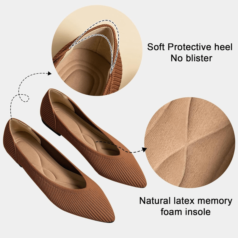 Winslow Ballerines Femme – Chaussures Plates Pointues en Maille avec Enfilage Facile & Confort Quotidien