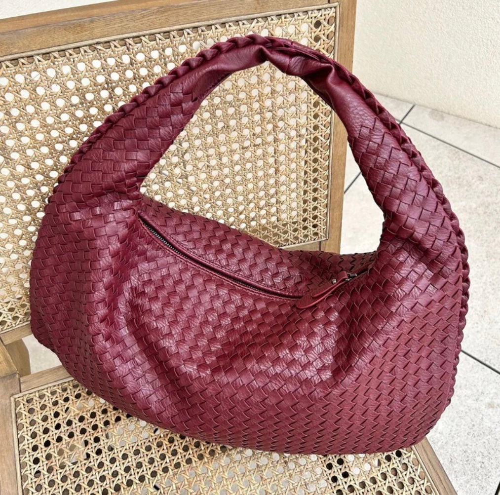 Harper Sac Hobo Tressé Femme – Grand Format Élégant avec Fermeture Éclair