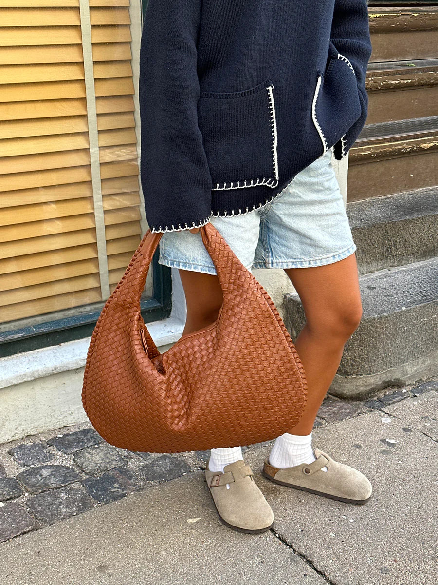 Harper Sac Hobo Tressé Femme – Grand Format Élégant avec Fermeture Éclair
