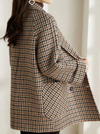 Giacca da donna Finley – Cappotto oversize pied-de-poule doppiopetto elegante