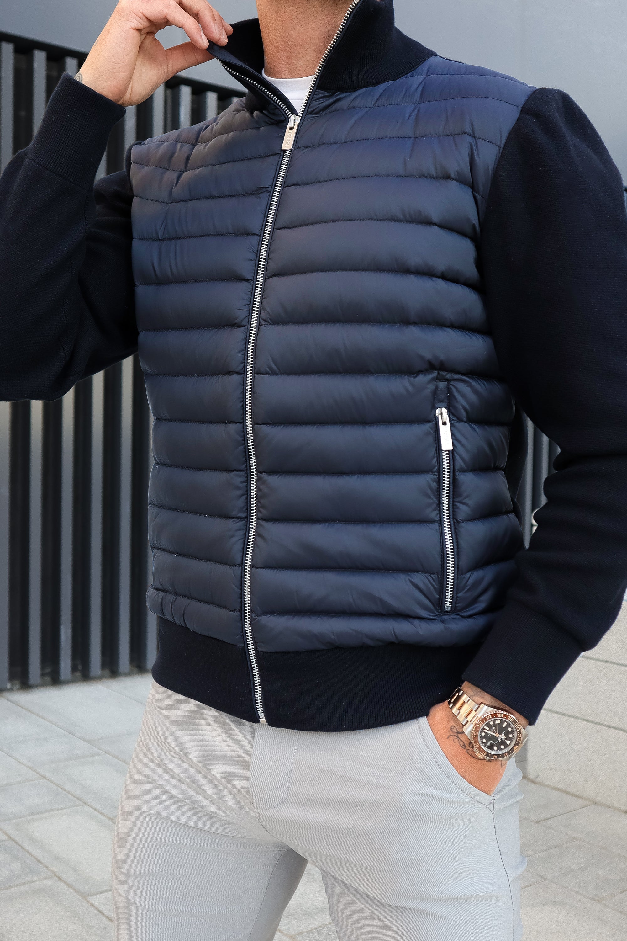 Ryan Veste Homme – Blouson Hybride Matelassé à Zip avec Style Moderne et Coupe Ajustée
