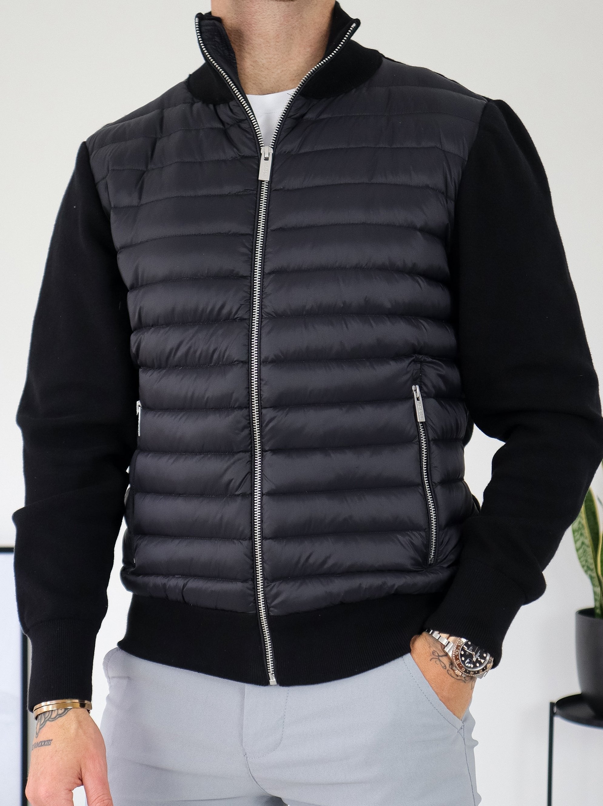 Ryan Veste Homme – Blouson Hybride Matelassé à Zip avec Style Moderne et Coupe Ajustée