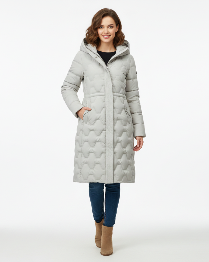 Hadleigh Manteau Long Femme – Veste Matelassée à Capuche avec Coupe Élancée & Confort Hivernal