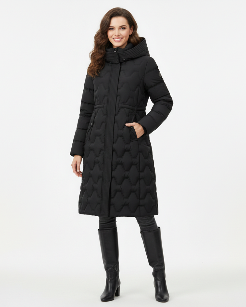 Hadleigh Manteau Long Femme – Veste Matelassée à Capuche avec Coupe Élancée & Confort Hivernal