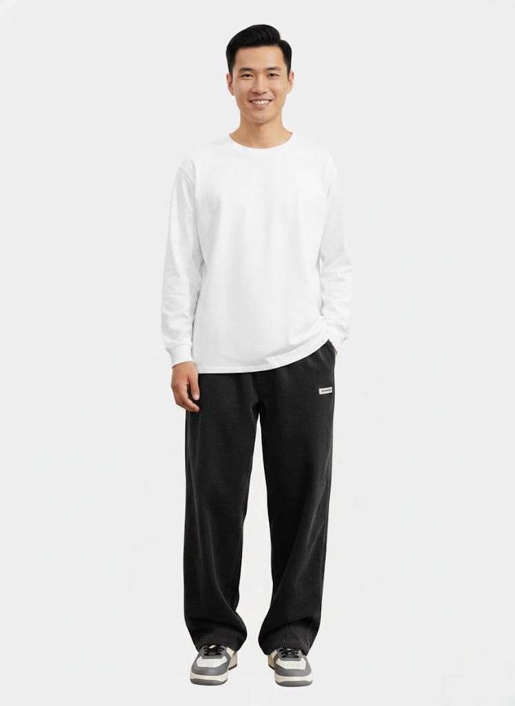 Noahry Pantalon Homme en Velours Côtelé Loose Fit – Coupe Droite, Confort & Style Streetwear