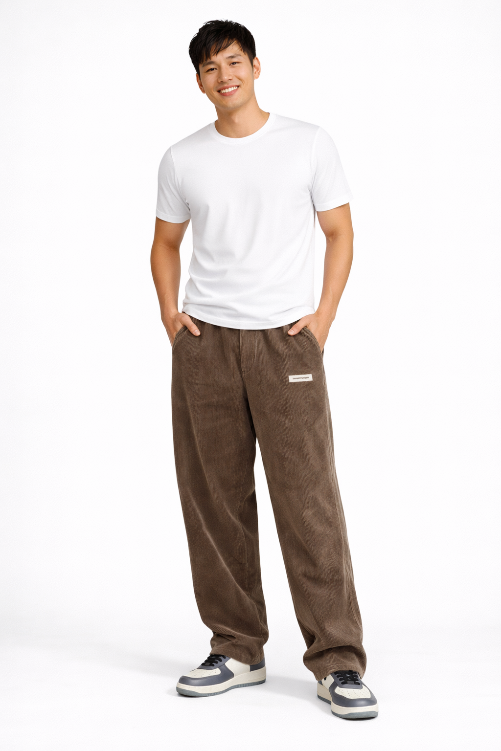 Noahry Pantalon Homme en Velours Côtelé Loose Fit – Coupe Droite, Confort & Style Streetwear