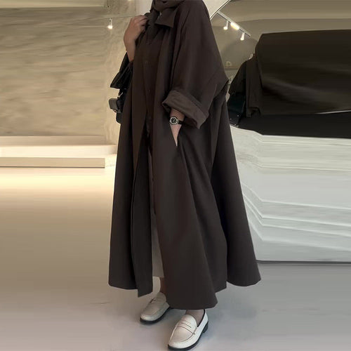 Anouk Manteau Long Femme – Coupe Oversize Élégante avec Design Minimaliste
