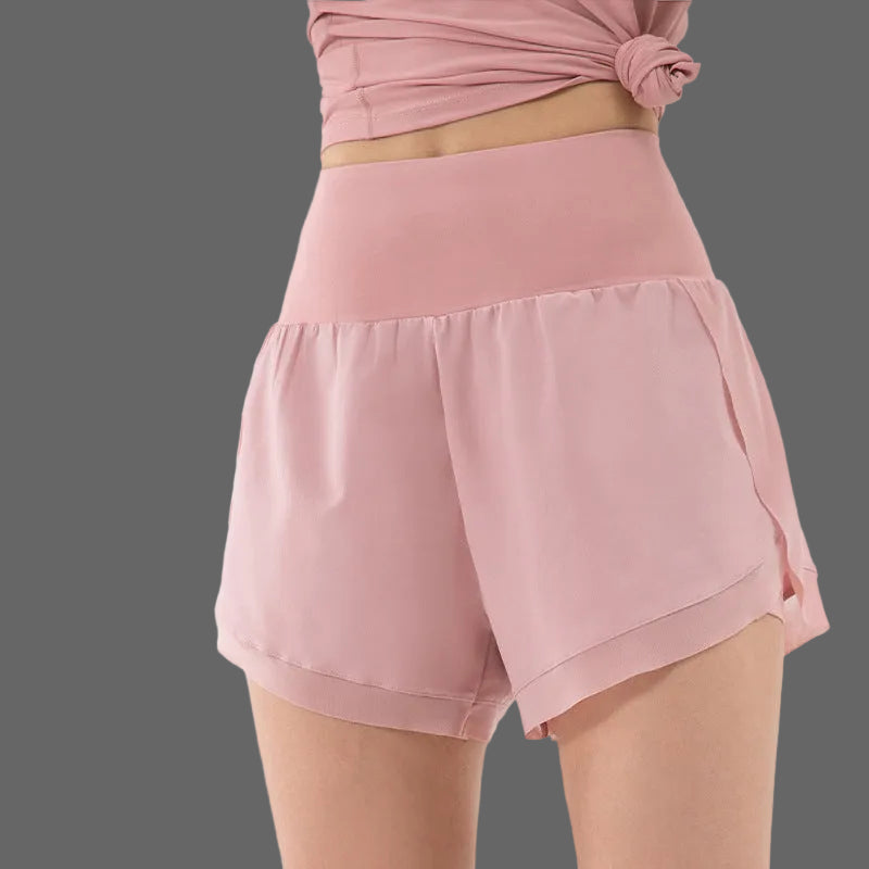 Kyla Short de Sport Femme – Taille Haute 2-en-1 avec Poches et Coupe Active